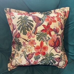 Caldeira Woven Tapestry Feather Down Pillow UK Made Hummingbird boho luxury